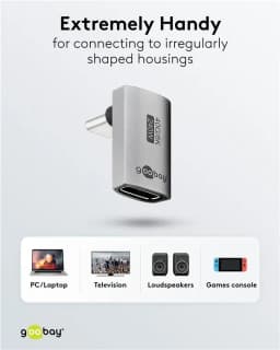 Adaptor USB-C mama - USB-C tata vertical 90 Thunderbolt3/4 Goobay 74442 7