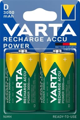 Set acumulatori Varta Ni-Mh D R20 1.2V 3000mAh Ready to use 2buc 1