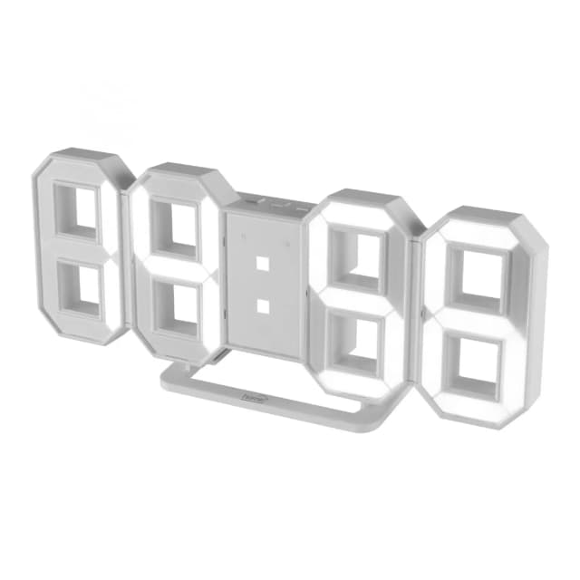 Ceas cu desteptator digital LED 3D 3.14”/ 80mm alb SAL LTC 04