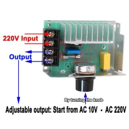 Dimmer de tensiune 220V 4000W 10A cu carcasa 85x55x38mm 2