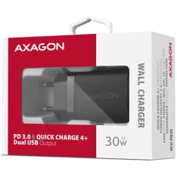 Incarcator retea AXAGON PD 3.0 QC4 + 1x USB-C 1x USB-A 30W negru ACU-PQ30 3