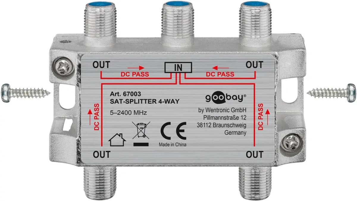 Spliter 4 cai semnal TV satelit 2500Mhz Goobay