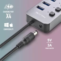 HUB USB 3.0 NGS iHub8 cu 8 porturi si alimentator HUB-IHUB8-NGS 3