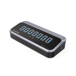 HUB USB Orico M3U3-7A-10-BK cu 7 port-uri USB3.2 gri 1m 1