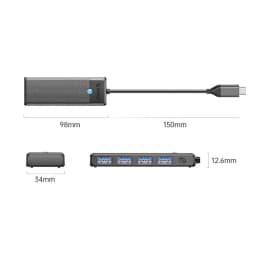 HUB USB Orico PAPW4A-C3-015-BK cu 4 port-uri USB3.0 negru 3