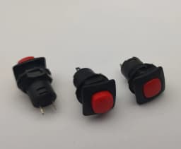 Push Buton cu retinere "NO" patrat plastic 15x15x30mm 1A/250V 2