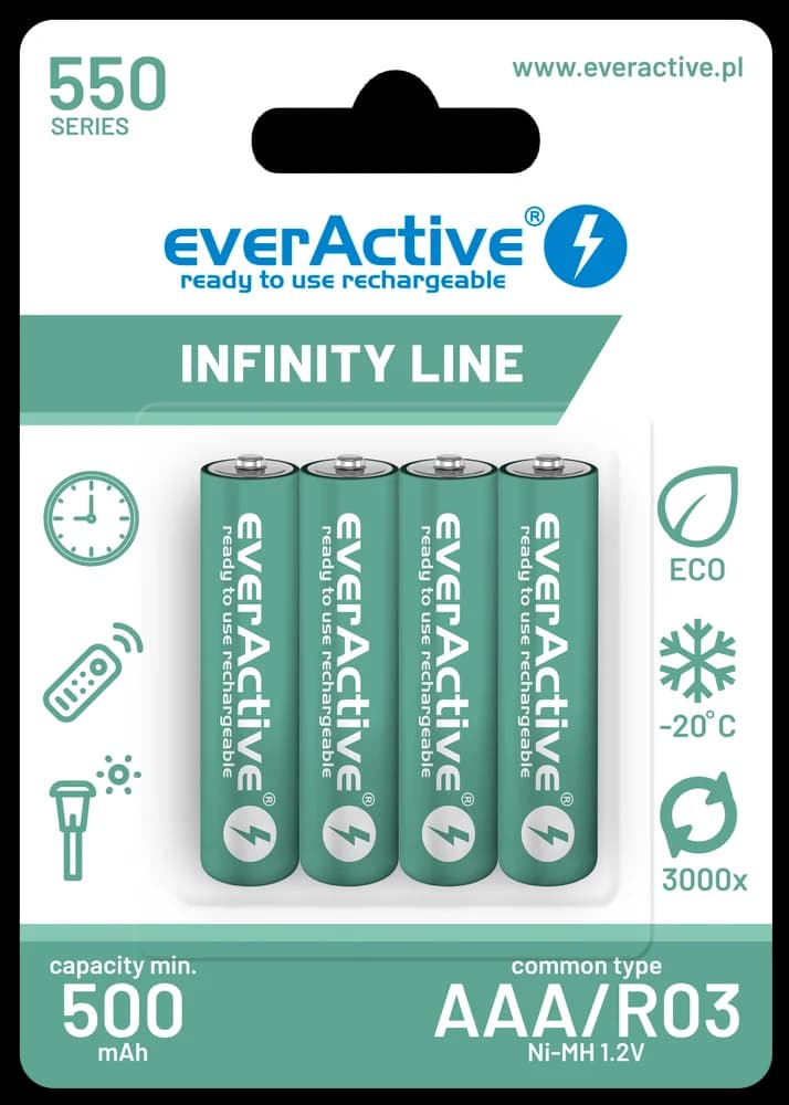 Acumulatori Ni-MH AAA R03 550mAh 4buc everActive 4x EVBHRL03-550