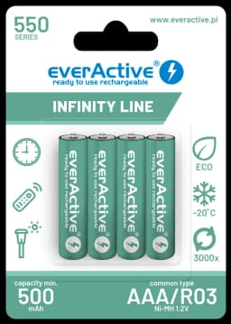 Acumulatori Ni-MH AAA R03 550mAh 4buc everActive 4x EVBHRL03-550 1