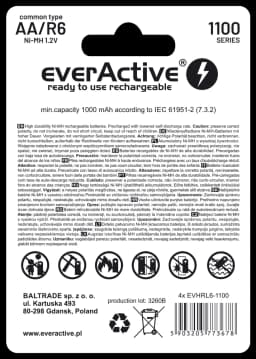 Acumulatori Ni-MH AA R6 1100mAh 4buc everActive 4x EVBHRL6-1100 4