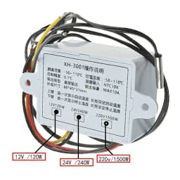Termostat LCD temperatura XH-W3001 12V -50°C - +110°C 3