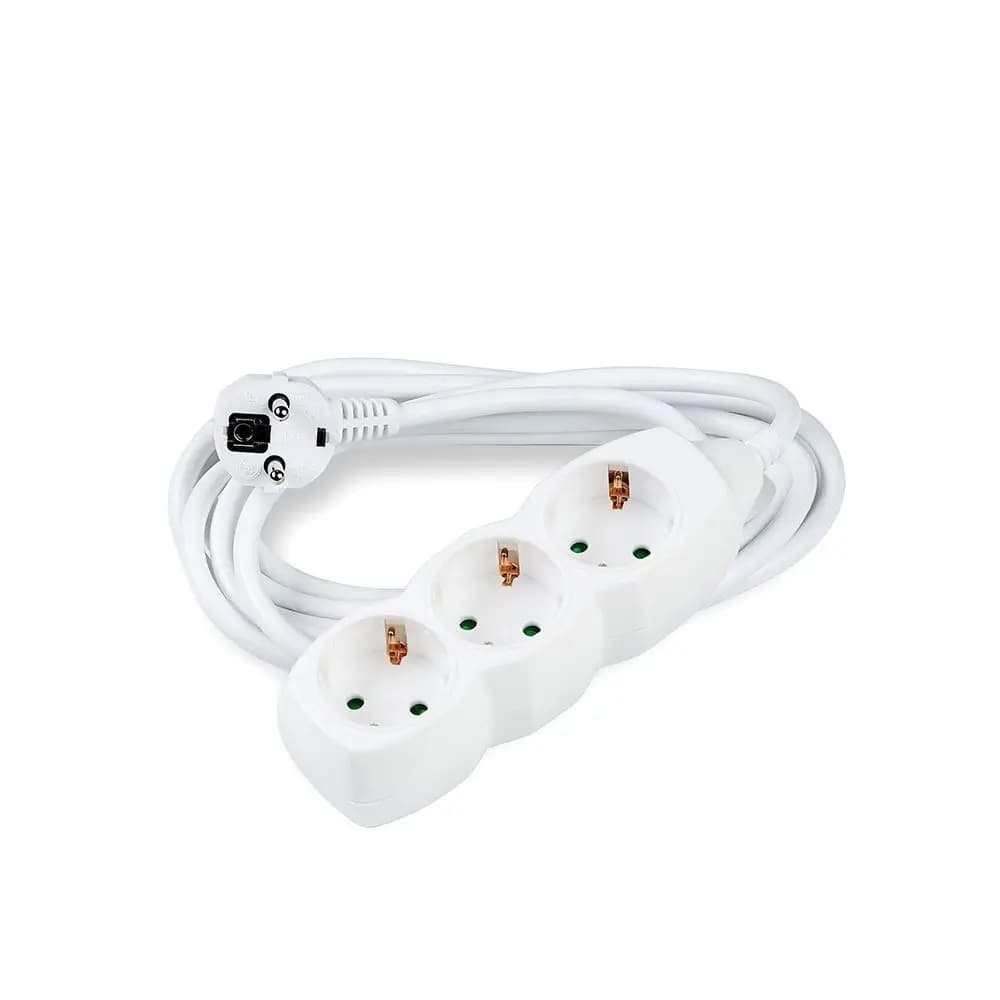 Prelungitor 3 prize cablu 3x1.5mmp 1.5m alb Technik EXTS-3S1.5M-THK