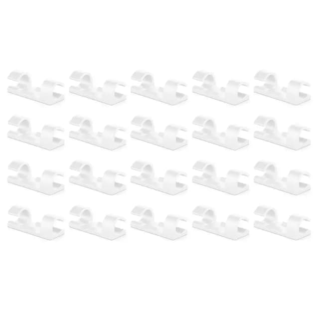 Set suporturi de cablu 20buc alb autoadezive MK5535 deleyCON