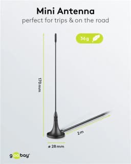Mini antena magnetica pasiva DVB-T2 HD FM DAB Goobay 67090 3