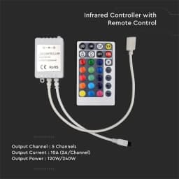 Controller banda LED RGB+W 26 butoane 12/24V 10A V-tac SKU-2899 6