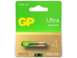 Set 4 baterii Ultra ALKALINE GP R3 AAA GP24AU-PGB4 1