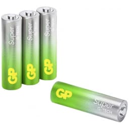 Set 4 baterii alcaline Super GP R6 AA ALKALINA GP15AETA-21-2GSB4 2