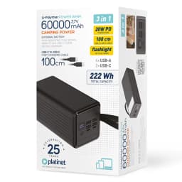 POWER BANK 60000mAh PD 20W 4x USB-A /2x USB-C PLATINET PMPB6020 4
