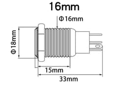 Intrerupator buton LED verde SW 2 ON-OFF cu retinere metal 16mm 12-24V 4