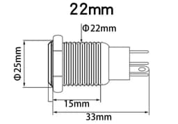 Intrerupator buton LED verde SW 4 ON-OFF cu retinere metal 22mm 12-24V 4