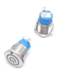 Intrerupator buton LED verde SW 2 ON-OFF cu retinere metal 16mm 12-24V 3