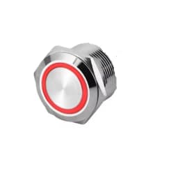 Intrerupator buton LED rosu SW 1 ON-OFF cu retinere metal 12mm 12-24V 1