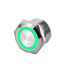 Intrerupator buton LED verde SW 1 ON-OFF cu retinere metal 12mm 12-24V 1