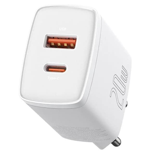 Incarcator retea 100-240V - 1x USB Type-C 1x USB QC 20W BASEUS CCXJ-B02
