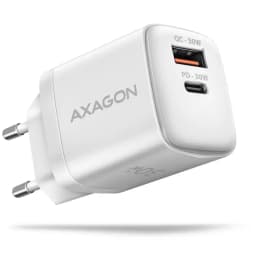 Incarcator retea PD 3.0 QC4+ 1x USB-C + 1x USB-A 30W alb AXAGON ACU-PQ30W 1