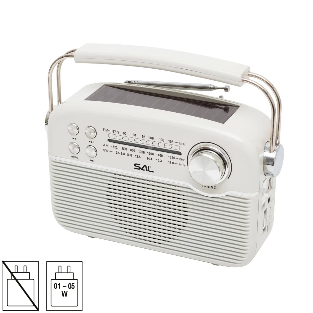 Radio hibrid AC-DC /SOLAR FM-AM-SW Bluetooth SAL RPR9