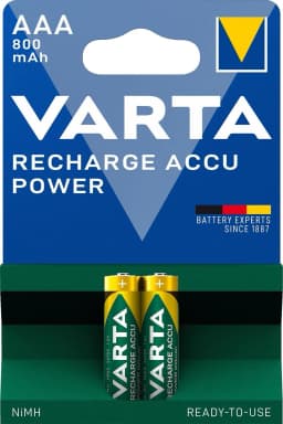 Set acumulatori R3 AAA 800mAh Ready2Use 2buc/blister Varta 1