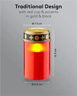 Candela lumanare cu LED rosie cu palpaire IP44 2xAA Goobay 77757 5