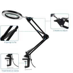 Lupa 100mm 5X cu lumina LED montata pe brat pantografic 22.5cm + 22.5cm 4