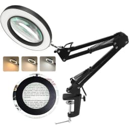 Lupa 100mm 5X cu lumina LED montata pe brat pantografic 22.5cm + 22.5cm 2