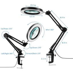 Lupa 100mm 5X cu lumina LED montata pe brat pantografic 22.5cm + 22.5cm 3