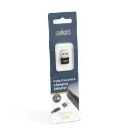 Adaptor Type-C mama - USB-A tata 2.4A 5V negru compact delight 55556BK 3
