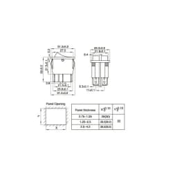 Intrerupator dublu ON-OFF 6 poli 250V 15A buton rosu + verde 22x28.4mm 2