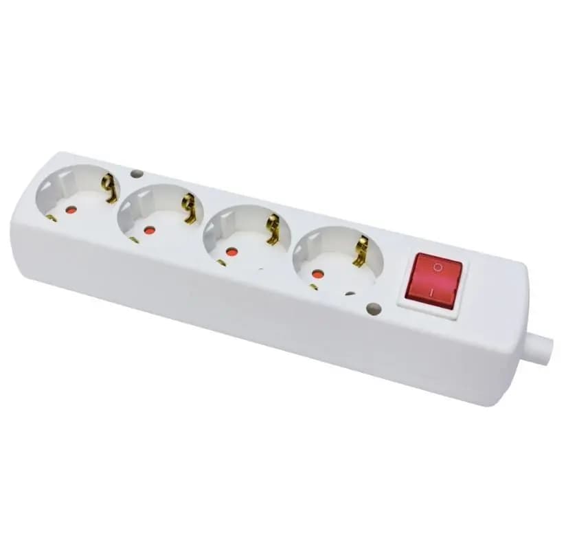 Multipriza 4 prize cu intrerupator alb 16A 3500W Plastrol GN-470SWS/WE
