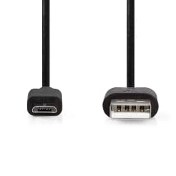Cablu USB 2.0 USB-A - Micro USB 2m AWG28/24 negru Nedis CCGL60500BK20 2