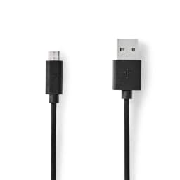 Cablu USB 2.0 USB-A - Micro USB 2m AWG28/24 negru Nedis CCGL60500BK20 1