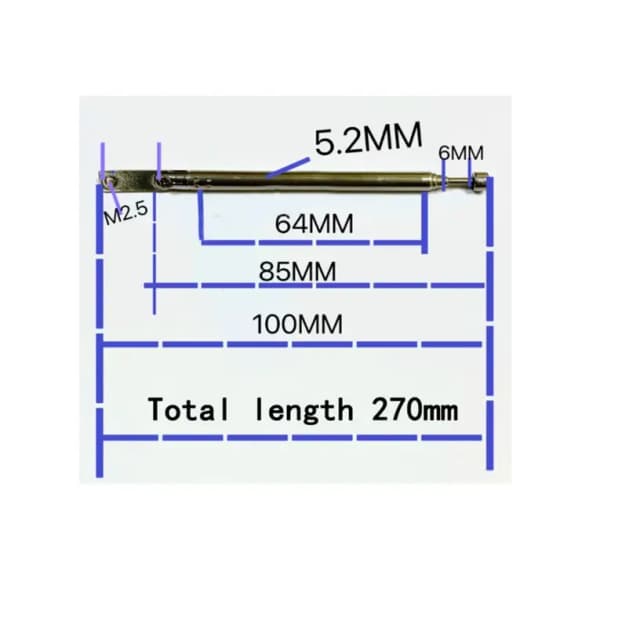 Antena telescopica 5 segmente 5264 100-270mm + balama ANTENA-RADIO3