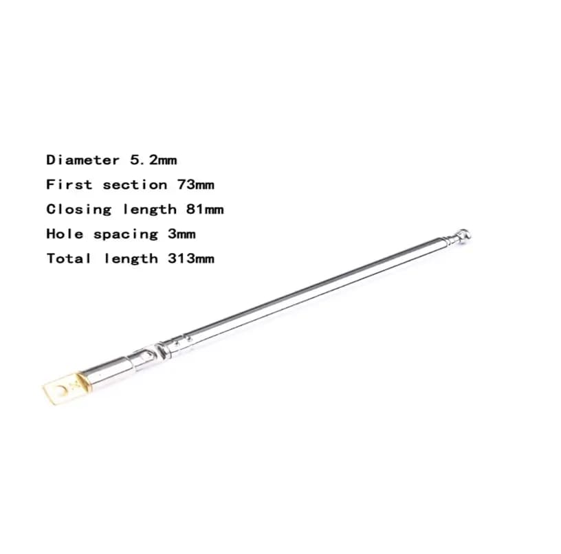 Antena telescopica 110-313mm 5 segmente + balama ANTENA-RADIO6