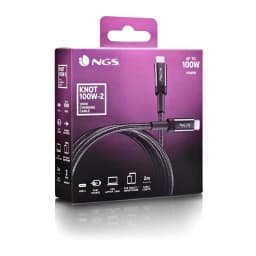 Cablu USB-C - USB-C NGS KNOT 100W-2 2m 100W negru 12