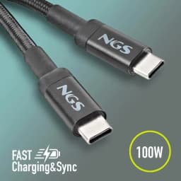 Cablu USB-C - USB-C NGS KNOT 100W-2 2m 100W negru 10