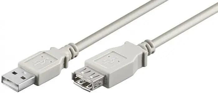 Cablu prelungitor 50cm USB-A 2.0 mama - USB-A 2.0 tata crem