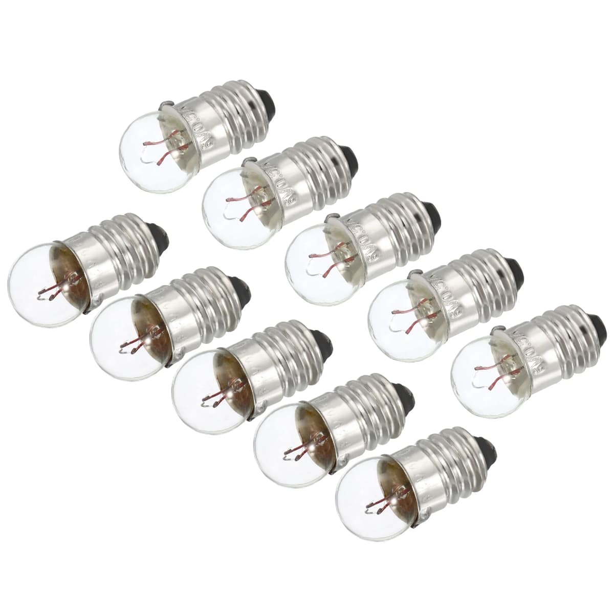 Set 10 becuri 2.2V glob pentru lanterna dulie cu filet E10 (554-10)