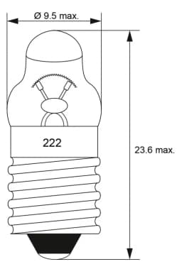 Bec E10 cu filet 2.2V 0.25A lentila Goobay 2