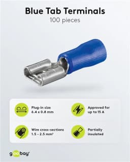 Set 20 papuci conectori mama albastru 6.4x0.8mm Goobay 17004-20 4