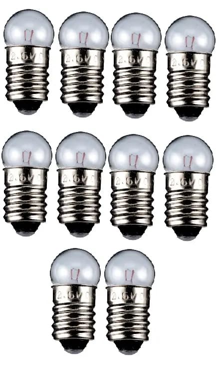 Set 10 becuri E10 3.7V 0.3A glob dulie cu filet E10 Goobay 9324-10