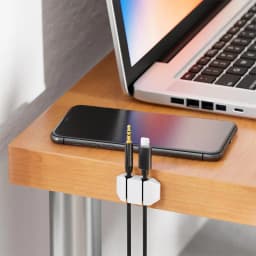 Set 5 organizatoare cabluri cu adeziv albe MK5539 deleyCON 5