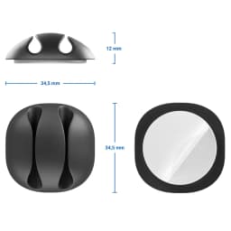 Set 6 organizatoare cabluri cu adeziv negre MK5541 deleyCON 3